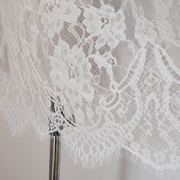 Bohemian White Lace Tunic Cold Shoulder Dress M-L - Picture 5 of 6